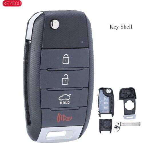 KEYECU 2PCS/Lot Original Size Smart Remote Key Shell 4 Button for KIA