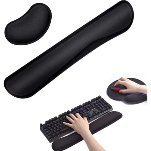 Memory Foam Soft Keyboard Mouse Pad Set Ergonomic Wrist Rest Hand Support Cushion For Protect Wrist Fit in Office Laptop PC