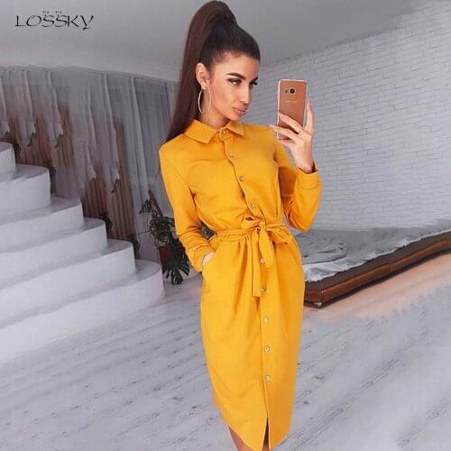 LOSSKY Fashionable Shirt Dresses
