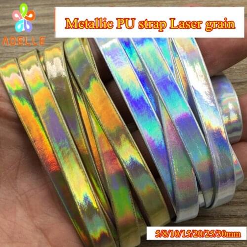 Metallic PU Strap Laser Faux Leather Tape Folded Trimming Wrapping Tsuka Ito Tsukaito COS PUNK thong jewellery free shipping 10m