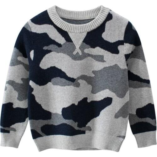 Fashion Autumn Winter Kid Baby Boys Long sleeve knitting Camouflage Warm Sweaters New Korean version clothing