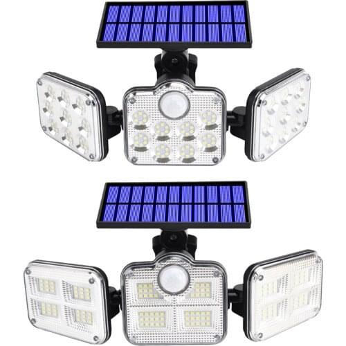 Outdoor Lighting 145/122 LED Solar Lamps Outdoor 3 Head Motion Sensor Illumination Super Bright Waterproof Yard Garden Wall Lamp