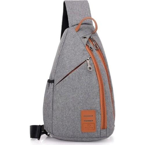 New Korean version Male Nylon leisure breast bag portable earphone hole large capacity shoulder bag outdoor inclined bag