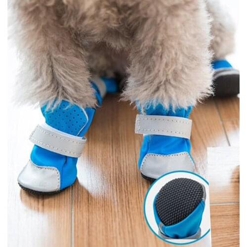 4pcs Pet Dog Shoes Anti Slip Waterproof Puppy Pet Dog Cat Shoes Breathable Mesh Soft Sole Pet Shoes Pet Socks