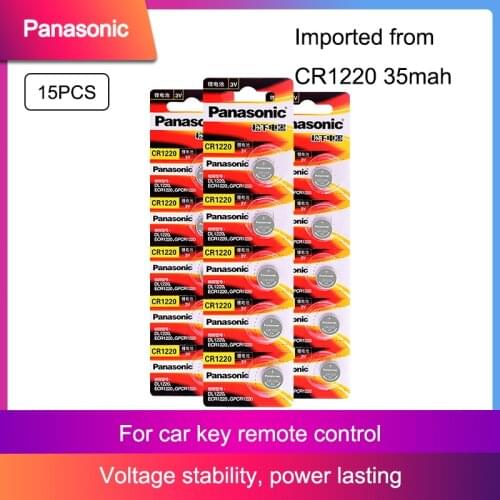 15PCS/LOT Original Panasonic CR1220 Button Cell Batteries CR 1220 3V Lithium Coin Battery BR1220 DL1220 ECR1220 LM1220