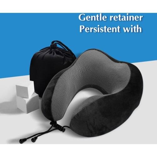 Contour Memory Foam Pillow Soft Slow Rebound Space Travel Pillow Solid Cervical Pillow Neck Healthcare With Eye Mask Earplugs