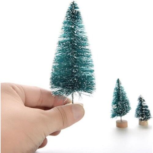 Christmas Winter Tree Mini Cedars Ornaments Party Dolls House Miniature Decor Blue Green Mini Christmas Tree Home party Decor