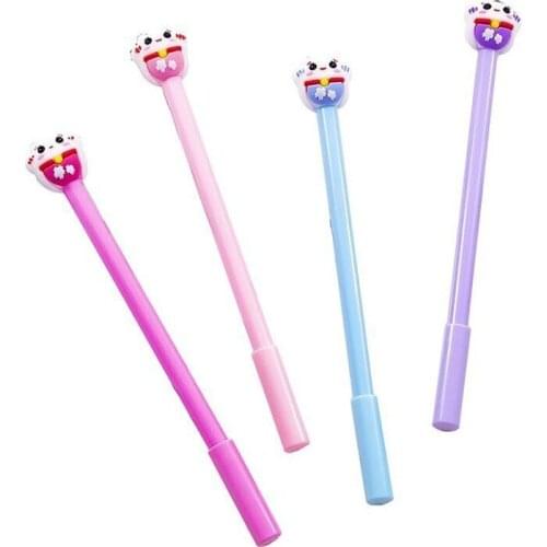 Japanese Wind Creative Sakura Lucky Cat Pen Stationery Black 0.5 Student Creative Pen Wholesale