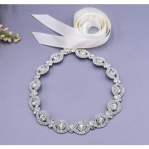 S307 Sparkly Diamond Sash Bridal Bridesmaid Wedding Engagement Dresses Belts Girl Party Prom Evening Dresses Accessories Belt