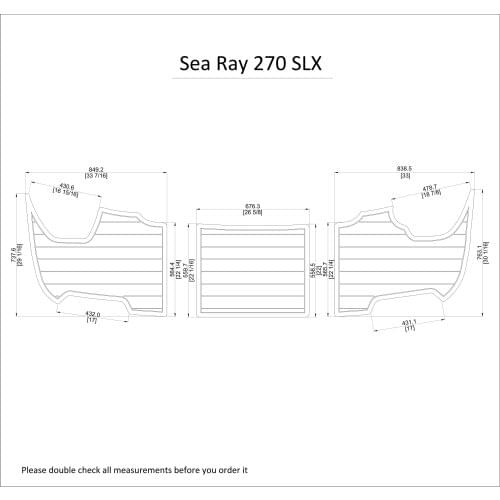 Sea Ray 270 SLX Swim Platform Pad 1/4" 6mm Marine Boat EVA Teak Decking