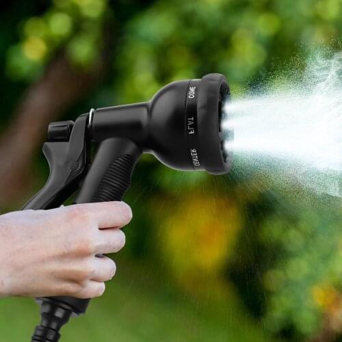 Gardening Watering Hose Eight-function Small Hook Black Flexible 6pcs Plastic Six-piece Set Telescopic