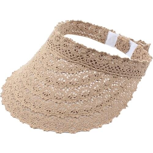Women Sun Lace Hat Wide Large Beach Hats Hat Beach UV Protection Women Cap Fashion Baseball Cap Sun Hat Outdoor Empty Top Visor