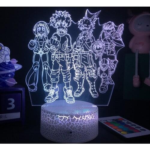 Anime My Hero Academia Led Night Light Izuku for Bedroom Decor Birthday Gift Manga My Hero Academia Shoto 3d Light Bakugo