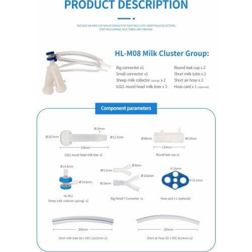 High Quality Milk Cluster Group with Silicone Liners for Goat,Sheep