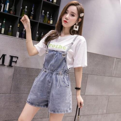 Women clothing denim fabric rompers summer overalls women playsuits suspenders shorts jeans women overalls summer rompers jeans
