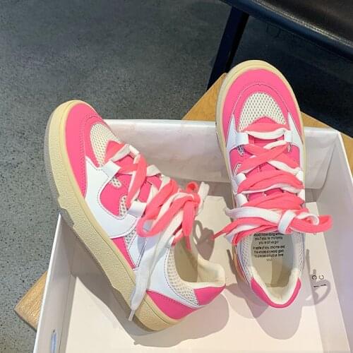 Low-Heel Flat Platform Women Chunky Sneakers Colorful Shoes Lace Up Tenis Feminino Zapatos De Mujer Platform Women Casual Shoe