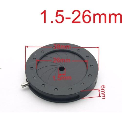 1.5-26MM Zoom Optical Iris Diaphragm Aperture Condenser Digital Camera Microscope Adapter Use with 14 Blades