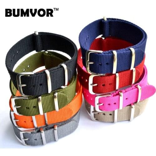 1pcs 16 18 20 22 24mm Multiple Colors Nato Nylon Military Watch Strap Army Sport Watchband