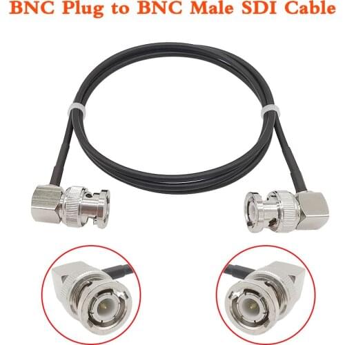 1Pcs SDI Video Signal Cable BNC Plug to BNC Male Right Angle Assembly RF Coaxial Pigtail Extension Wire Camera Monitor SDI Line