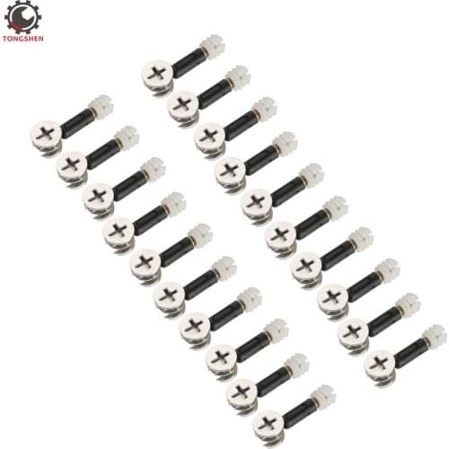 20Sets Furniture Connecting 15mm OD Cam Fitting w Dowel Screws Pre-Inserted Nut Furniture Side Connecting for Furniture Panel