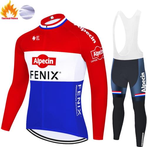 2021 team alpecin fenix cycling jersey winter thermal fleece malliot ciclismo hombre 20D gel pad mountain bike cycling pants