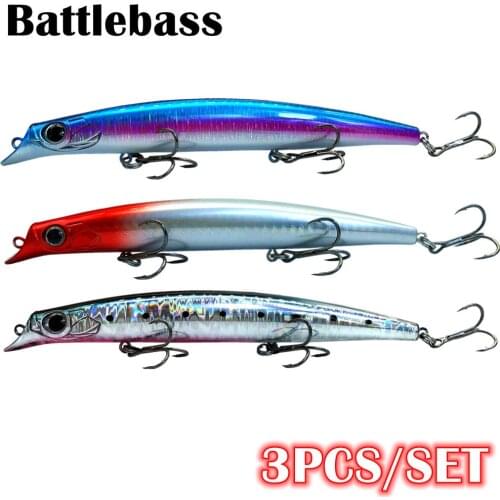 3PCS/SET 14cm 18.5g Depth 1m Jerkbait wobblers Hard Bait Minnow Stick Pencil Fishing lures weight transfer system long casting