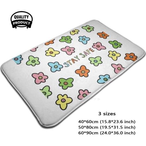 Stay Safe Flowers Face 3D Household Goods Mat Rug Carpet Foot Pad Stay Safe Stay Home Stay Safe Face Face Golfwang Flowers