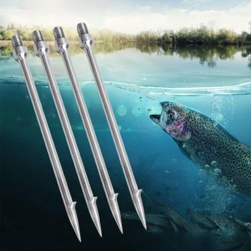 4 pcs Stainless Steel Single Prong Harpoon Gig Gaff Hook Barb Fish Spear for Outdoor Fishing For Fish Frogs Salmon Eel
