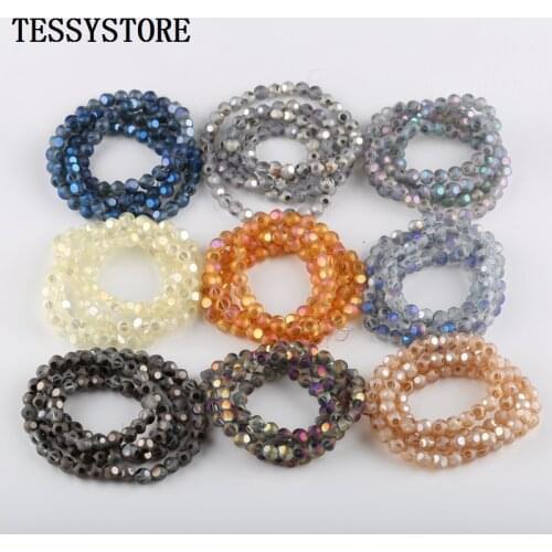 6mm AB Color Grind Matte Crystal Beads Loose Spacer Round Glass Beads For Jewelry Making Bracelet Accessories
