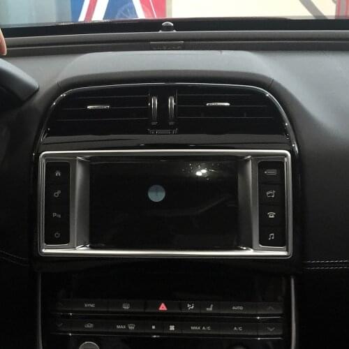 ABS Chrome Navigation Screen Frame Decoration For Jaguar XE 2016 Car Accessory