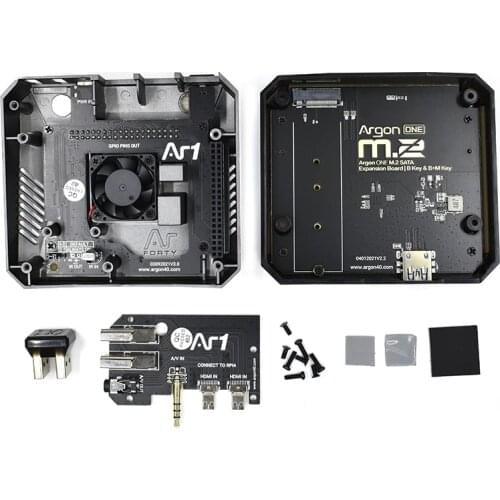 Raspberry Pi 4B Argon One M.2 SSD Aluminum Case, With M.2 SSD Expansion Slot