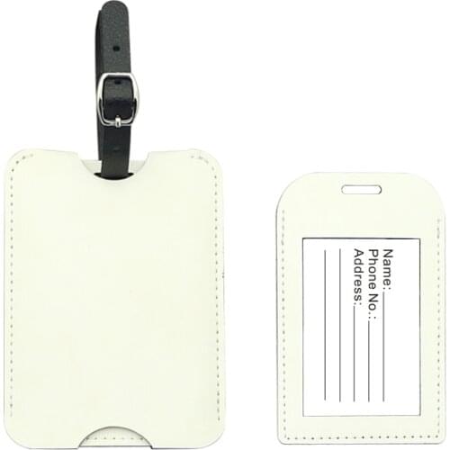 FREE SHIPPING 20pcs/lot Blank Sublimation PU Leather Baggage Tag Luggage Tag Holder for Hot transfer Printing Blank Consumables