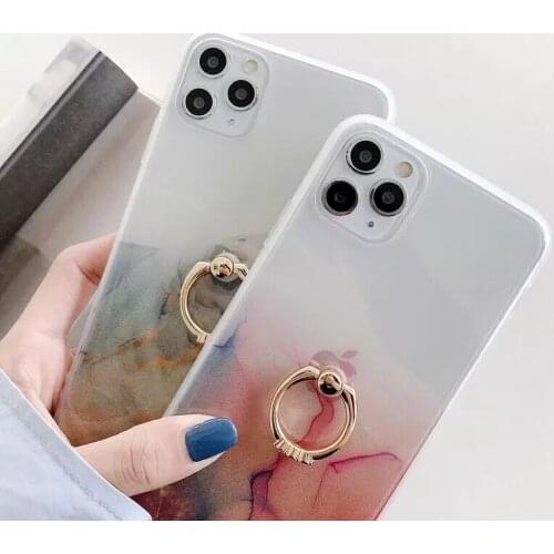 Luxury Colorful Glitter Phone Case For iPhone 12 Mini 11 12 Pro X XR Xs Max SE2 7 8 Plus IMD Bumper Clean Cover with Ring Holder