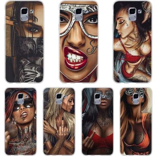 Phone case For Samsung Galaxy J6 J4 J8 Plus J7 2018 J3 J5 J7 Prime Pro 2017 2016 Covers Hot Sexy Sleeve Tattoo Girl