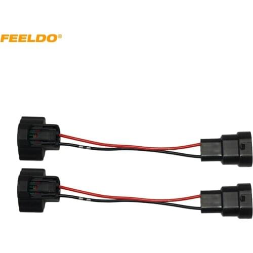 FEELDO 2Pcs Auto 12V H11 To 9006 Plug Power Cable HID Conversion Kit Xenon Lamp Bulb Power Wire Harness