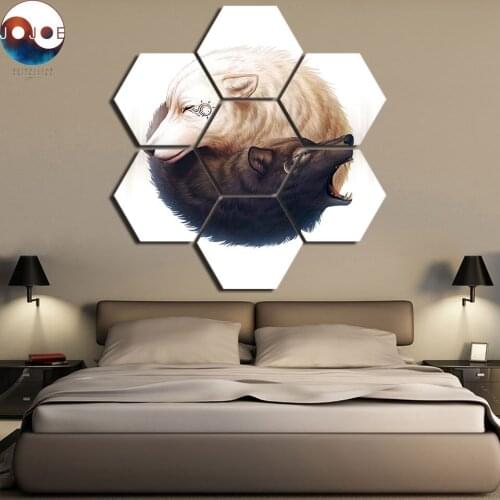 Yin and Yang by JoJoes Art Posters Wall Painting Art Home Decor Modern 7 Panels HD Print Painting Modular Pictures Canvas