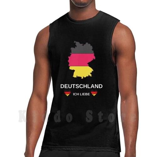 Ich Liebe Tank Tops Vest 100% Cotton Meinen Dorf Deutschland Flag Of Germany Leipzig East Germany Koln