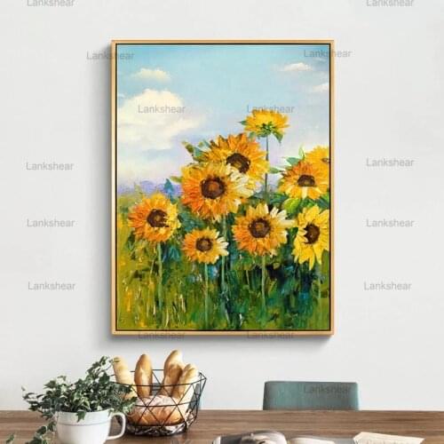 Oil Painting Modern Simple Living Room Corridor Corridor Decoration Canvas Painting Abstract Sunflower Wall Painting