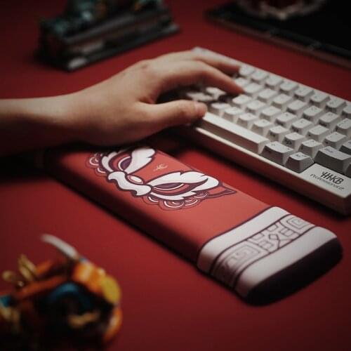 Kawaii Cute Lion Memory Foam Keyboard Wrist Rest Red Mouse Pad Cartoon Ergonomic Silicone Anti-Slip for Gamer Writer Programmer