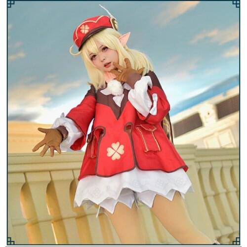Genshin Klee Cosplay Costume Game Genshin Impact Sexy Women Anime Dress Carnival Halloween Uniforms