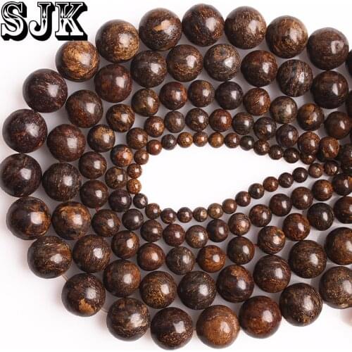 Beads Natural Stone Bronzite Round Beads Coffee Stone Diy Necklace Bracelet Earring Beads Handmade Jewelry Making wholesale