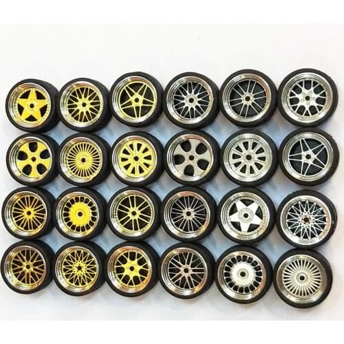 1:64 Alloy Wheels Model General Model Car Change Tool 4 Wheels Universal Modification Tire Diecasts Set Toy Accessories Wheels