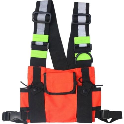 Men Women Fashion Chest Rig Bag Reflective Vest Hip Hop Streetwear Functional