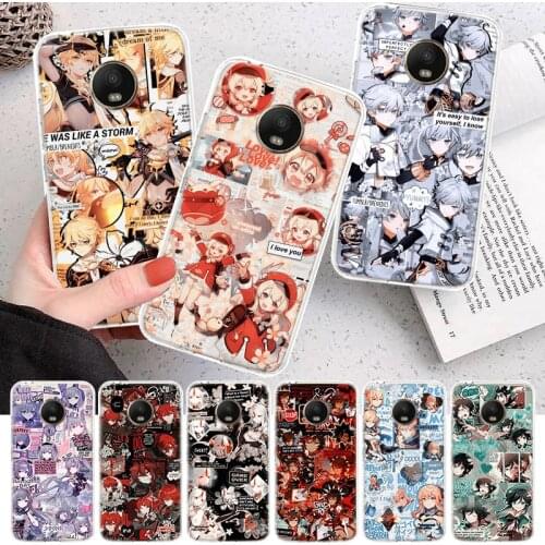 Genshin Impact Game Manga Soft Cover Phone Case For Motorola Moto G7 G9 G8 G6 G5 E6 E5 One Action Macro Power Plus Play EU + Coq