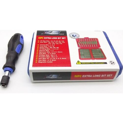 New 50Pcs/set L75mm Screwdriver Bit set 1/4" shank Screwdriver Tool Part Spline Torx Hex Pozidrive Bit Hand tool set