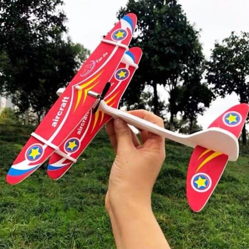 New DIY Biplane Glider Foam Powered Flying Plane Rechargeable Electric Aircraft Model Science Educational Toys for Kids Outdoor