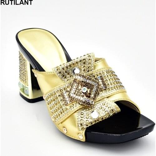 New Arrival Rhinestone Women Wedding Shoes Ladies Sandals with Heels Women Comfy Platform Sandal Shoes Slip on High Heels Pumps