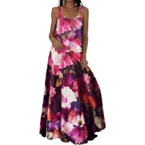 V Neck Sling Long Dress Women Flower Butterflies Print Floor Length Maxi Dress Sundress Summer Casual Dress Womens Clothing