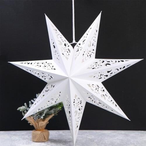 45cm Hollow Out Star Christmas Tree Hanging Pendant Party Light Window Grille Home Bedroom Night Light Garden Hanging Decoration