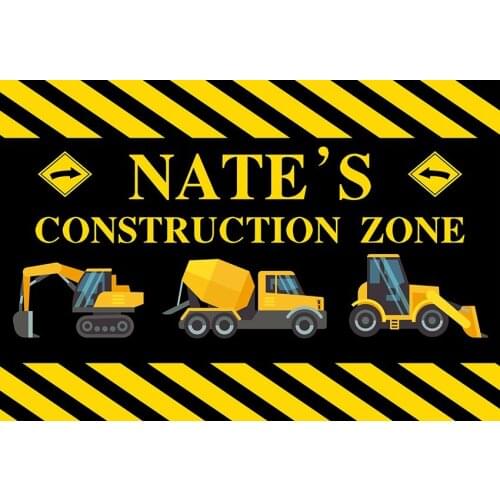 Custom Vinyl Birthday Photography Construction Party Banner Decor Backdrop Dump Truck cool Boy Photo Studio